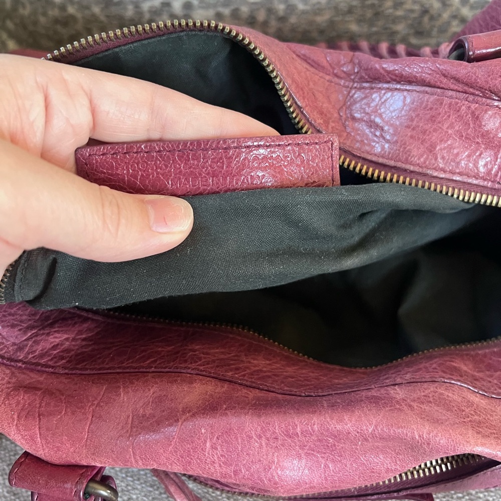 Balenciaga Vintage Motorcycle Twiggy City Burgundy Bag - Picture 10 of 11